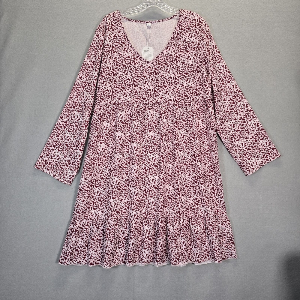 Made with Love Dress Womens l Large  Red long Sleeve Lightweight Ladies
